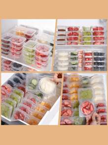 10pcs-Reusable Snack Containers With Lids New Snack Containers, Snack Box Containers, Dosing Controls, Snack Pack Containers, Double Compartment Snack Containers For Portable Meals And Camping, Kitchen Spice Boxes,School Supplies