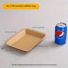 10 pièces Assiettes rectangulaires en papier kraft jetables, conviennent pour le barbecue extérieur, les frites maison, le poulet frit, les pâtisseries, le sushi et les encas