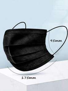 200/100/50/10 Premium Disposable Masks, Enhanced 3-Layer Protection With Adjustable Clip - Breathable, Soft, Gentle For Home, School, Office And Outdoor Use, Polypropylene Material And Disposable Design - Black - View 5
