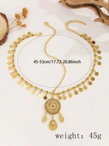 1 Stück modische goldene bohemische Haarschmuckkette, Quasten Pailletten Kopfschmuck Schmuck für Frauen, Braut Hochzeit