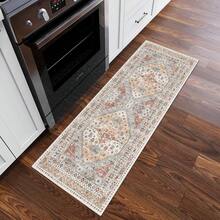 1/2 Set Large Area Washable Carpets, Hallway Rugs, Easy Cleaning Carpets Suitable For Living Room, Bedroom, Vintage Home Decor - Orange - View 21