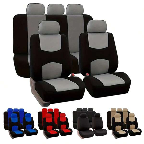 Four Season Universal Seat Cover Car Seat Cover Crescent 9-Piece Set 5-Seat Full Car Flat Seat Cover
