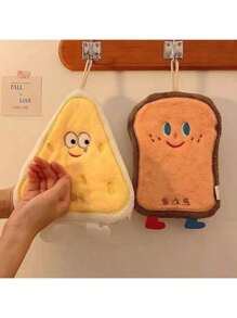 1 Piece Cute Hand Towel Hanging Type Absorbent Thick Bathroom Cartoon Handkerchief Towel Hand Washing Small Square Towel Kitchen Cloth