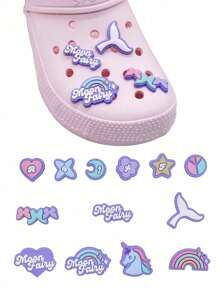 10pcs New Design Detachable Clogs Beach Sandals Accessories Charms, Cute Pink Dessert & Ice Cream Patterns, Clog DIY Decorations School