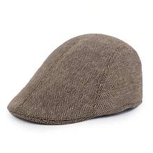 1-3 Pieces Men's Herringbone Flat Newsboy Hat Tweed Newsboy Cap Cabbie Driving Hunting Cap For Men Outdoor Daily Use - one-size - View 12