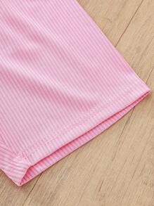 Baby Girls Sleeveless Flower Printed Lotus Hem Top + Solid Color Soft Jersey Shorts 2pcs Set, Summer