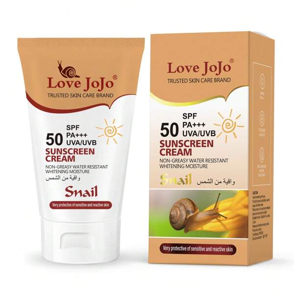 LoveJoJo 120ml Protector solar con caracol SPF 50 PA+++, ligero, sin grasa, hidratante, de rápida absorción, apto para todos los tipos de piel, imprescindible en verano