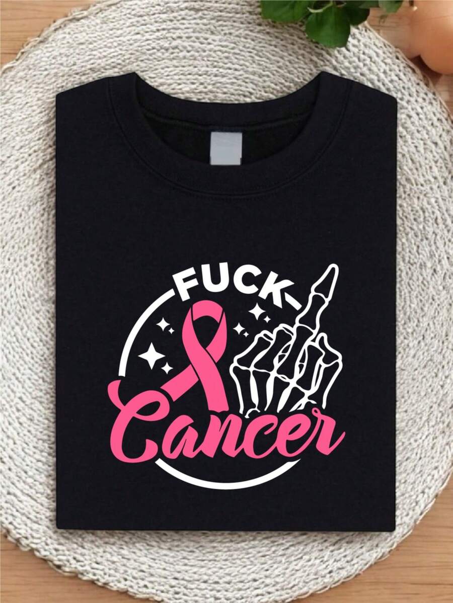Breast Cancer Support Team Shirts, Breast Cancer Shirt, Cancer Awareness Shirt, Cancer Family Group Tee, Pink Ribbon Shirt, Cancer Fighter Mom, Pink Day Outfit. SH-578 - 黑色 - 查看 1