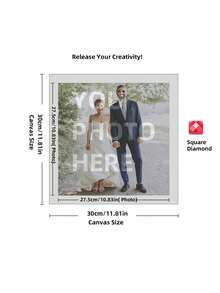 1pc Custom 5D DIY Diamond Art Painting Kit - Personalize With Your Photo, Round Or Square Acrylic Diamonds, Ideal For Home Decor & Unique Gifts, 11.81x15.7in, Diamond Art Kits - Multicolor - View 66