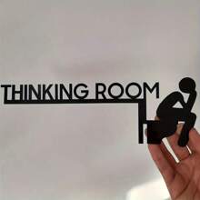 1pc Modern Metal Toilet Door Sign – 'Thinking Room' Wall Mount Sculpture, Decorative Door Frame Pendant, Home Decor Artwork Room Decor Bedroom Decor Wall Decor