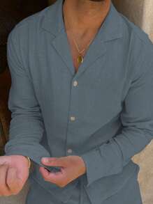 2pcs Men Casual Fashion Long Sleeve Blazer & Pants Set, Suitable For Leisure Outfit, Simple & Stylish Essential, Cozy Outfits, Fall Clothes