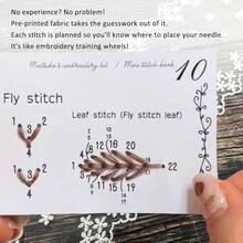 Beginner-Friendly DIY Embroidery Kit – Pre-Printed Fabric, Color Threads & Stitch Guide Cards For Easy Needlepoint, Learn Embroidery Stitches, Ideal Gift For Crafters, Sewing Hobby, Home Decor - 1 cái - Xem 2