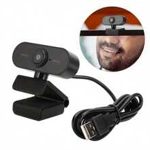 Cámara web HD de 1080P para computadora portátil de escritorio, mini cámara web USB con micrófonos, cubierta para cámara web