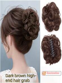 Accessorio elegante per chignon sintetico | Disegno multicolore a forma ovale con morsetto | Accessorio versatile per chignon alto adatto per signore | Adatto per uso quotidiano e occasioni speciali | Perfetto regalo per lei, accessorio per capelli