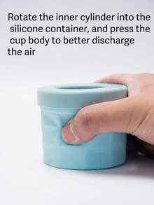 迷你（4/6厘米）硅胶冰块模具，圆柱形3D制冰机，简易桶形设计带盖制冰机托盘，适用于厨房海鲜生鱼片，返校用品 - 粉色 - 查看 7