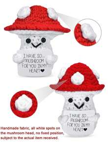 Handmade Penguin Gift, Funny Crocheted Penguin Pendant, Stress Relief Shark, Creative Crocheted Bee/Corn Ring Inspirational Decor Ornaments, Desk Decor, Motivational Card Included, Copper Keychain Pendant, Desk Decor Potted Plant, Vegetable, Positive Gift - Food Series - View 9