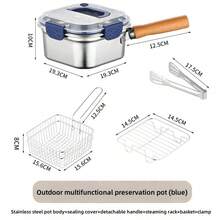 3 件套不锈钢炸锅套装 - 方形煎锅、奶锅（适用于面条和天妇罗）、大容量、适用于家庭炉灶、便携 - 彩色 - 查看 11