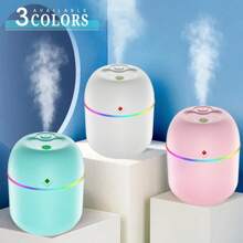 1 pièce / 2 pièces d'humidificateurs portables, de purificateurs d'air miniatures, de diffuseurs d'arômes - équipés de lampes de bureau à LED, dotés de veilleuses de chevet de type nébuliseur, convenant à diverses applications, capables d'humidifier l'air, avec des couleurs vives, émettant en continu des parfums, créant une atmosphère relaxante, convenant à la décoration de la maison, à la décoration de la chambre en tant que cadeaux, anniversaires, souvenirs de remise de diplômes, etc.