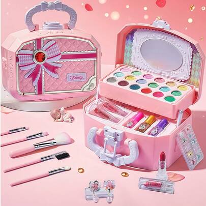 儿童化妆套装玩具化妆套装礼物，适合女孩，角色扮演化妆玩具化妆盒，节日礼物