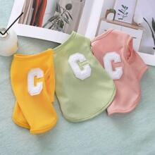 Waffle Pattern Cute Casual Sleeveless Pet Vest Tops For Cats & Dogs