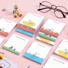Funny Emo Mood 1PC/4pcs 3x3 Inch Sticky Notes Set, Vintage Memo Pads With High-Adhesive, Post Reusable Tearable It Notes For Journal Planners Office School Home, Bulk Retro Stationery Gift School Supplies,Back To School