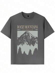 1pc Casual Pullover Short Sleeve T-Shirt For Teenage Girls, Suitable For Beach And Seaside Activities - Dark Grey - View 5