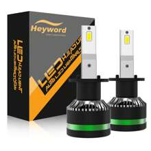 Heyword Heyword 2pcs New Upgraded LED 9005/HB3 9006/HB4 H1 H4 H7 H11 H13 9007 9004 9012 50000LM 180W High Low Beam Car Bulbs 6000K Cooling White Easy To Install 3570 CPS Chip 800% High Brightness
