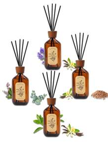 1 pieza - Difusor de varillas ambientador para el hogar, botella de vidrio difusor de varillas, difusores de varillas para el hogar, hipoalergénicos, asequible aroma a fruta, decoración de lujo para el hogar