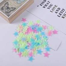 200 Pieces Of Star Stickers, Suitable For Bedroom, Living Room, Ceiling Decoration, Suitable For Holiday Party Decoration, Self-Adhesive, Fashionable And Beautiful, Home Decoration, Easy To Use Stickers, Reusable - 藍色 - 查看 6