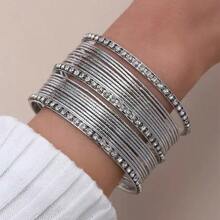 Brazalete bangle de mujer de aleación de hierro con cristales de estilo de Medio Oriente