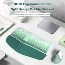 MOFII Ergonomic 2.4Ghz Wireless Split Keyboard Mouse Combo For PC/Laptop/Desktop Color Gradient Typewriter Keyboard Mouse Set With Split Design,Wrist Rest,1600DPI Vertical Mouse - Nhiều màu - Xem 3