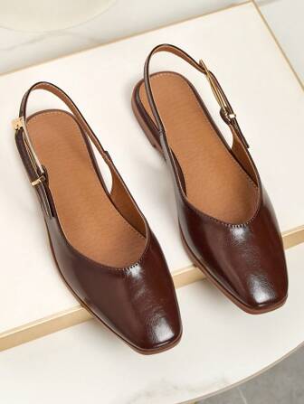 女士纯色平底鞋、新款温柔百搭露趾鞋、搭配连衣裙的时尚凉鞋、四季纯色休闲户外鞋