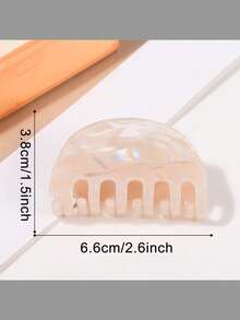 1 件韩式 PVC 中号半圆形多巴胺设计简约时尚女士发夹，发爪头饰时尚发饰美容爪夹