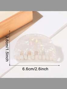 1 件韩式 PVC 中号半圆形多巴胺设计简约时尚女士发夹，发爪头饰时尚发饰美容爪夹