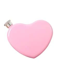 1pc Stainless Steel Heart-Shaped Hip Flask, Unique Gift Portable Outdoor Mini Liquor Bottle - Multicolor - View 5
