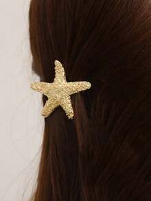 1个金属蝴蝶弹簧夹、海星弹簧夹、几何侧夹、复古金属发夹 - 彩色 - 查看 2