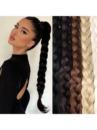 16 Inch Pack Of 2 Braiding Hair Lovely Y2K Hair Suitable For Women Girls Daily Holidays Party Cosplay Used Braided Natural Hair Black Brown Pink Chocolate Brown Fashion Synthetic Heat Resistant Extensions Hair Crochet Hair Deft High Temperature Hair Woven Hair Extensions