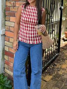 Women Vintage Polka Dot Tank Top Y2k Sleeveless Coquette Aesthetic Slim Fit Smocked Summer Going Out Tops