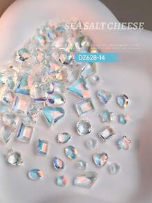 20pcs K9 Nail Rhinestones, Assorted Asymmetrical Shape Shiny Decorative Nail Gems, Ice Candy Asymmetrical Shaped Transparent Bottom Nail Art Studs Nails Nail Supplies - Multicolor - View 27