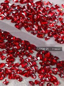 20pcs K9 Nail Rhinestones, Assorted Asymmetrical Shape Shiny Decorative Nail Gems, Ice Candy Asymmetrical Shaped Transparent Bottom Nail Art Studs Nails Nail Supplies - Multicolor - View 17