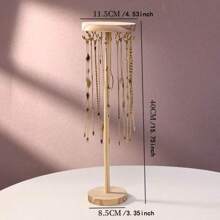 1 pièce Présentoir en bois rond pour collier/bracelet/serre-tête, support organisateur de bijoux. Nécessité estivale pour les femmes. Organisateur de rangement, cadeau, voyage, rentrée scolaire