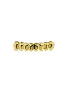 1pc 8-Prong Dental Grillz, Glossy Metallic Finish, Rose Gold/Silver/Black, Suitable For Men And Women, Holiday/Party Accessory - Multicolor - View 13