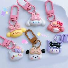 Sanrio Sanrio Hello Kitty süßer Mini-Schlüsselanhänger - 6 Stücke Cartoon Hello Kitty Kuromi My Melody Pochacco Cinnamoroll Pompompurin Schlüsselanhänger, Taschenbehang, Auto-Schlüsselanhänger, Geschenk für Mädchen & Frauen, Freundin | Geburtstag, Abschluss, Weihnachten, Haushaltsaccessoire Taschenanhänger