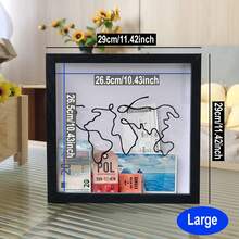 Square Ticket & Memory Display Frame - Top-Loading Travel Keepsake Organizer With 3 Sizes & Colors For Cards, Boarding Passes, Holiday Souvenirs | Durable Collectible Photo Collage Frame