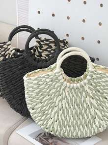 Replacement Handles For DIY Bags: Circular, Flat, Resin - DIY Beach Bags, Sturdy And Durable, No Need For Punching,Strong Load-Bearing Capacity Bag Accessories - Hard Hand-Held, Decorative Wallets, Crochet Handbags - Stylish, Durable, Versatile - Multicolor - View 5