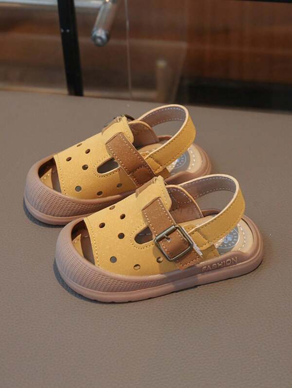 Summer New Fashionable Children's Flat Sandals, Walking Shoes, Color Blocking And Hook And Loop Design, More Lightweight And Comfortable, Suitable For Children Of All Ages For Leisure And Outdoor Activities,