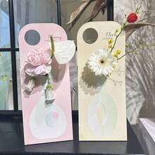 10枝花束包装盒单支花盒手提花盒折叠花盒DIY创意手捧花礼物卡片教师节母亲节生日派对开业季鲜花包装盒