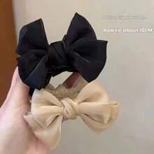 Elegant Large - Sized Bow - Adorned Hair Claw Clip: Non - Slip For Ponytails And Perfect For Bun Hairstyles - Ideal For Women And Girls,Hair Clips,Hair Accessories Hair Jaw Clip Hair Clamps Hair Clutch Hair Catcher Clip, Casual