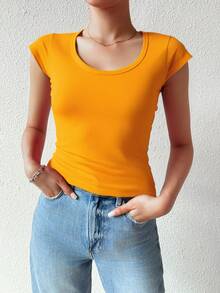 Paquete set 2 playeras dama mujer basica manga corta cuello redondo algodon 100% ajustada comoda ligera fresca - Burdeos - Ver 5