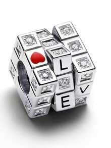 1 pieza Colgante con forma de corazón plateado brillante, corazón rojo clásico, corazón flor de rosa, fresa, beso de aire de oso apto para hacer joyas originales como pulseras, collares y regalos para mujeres, niñas y el Día de San Valentín